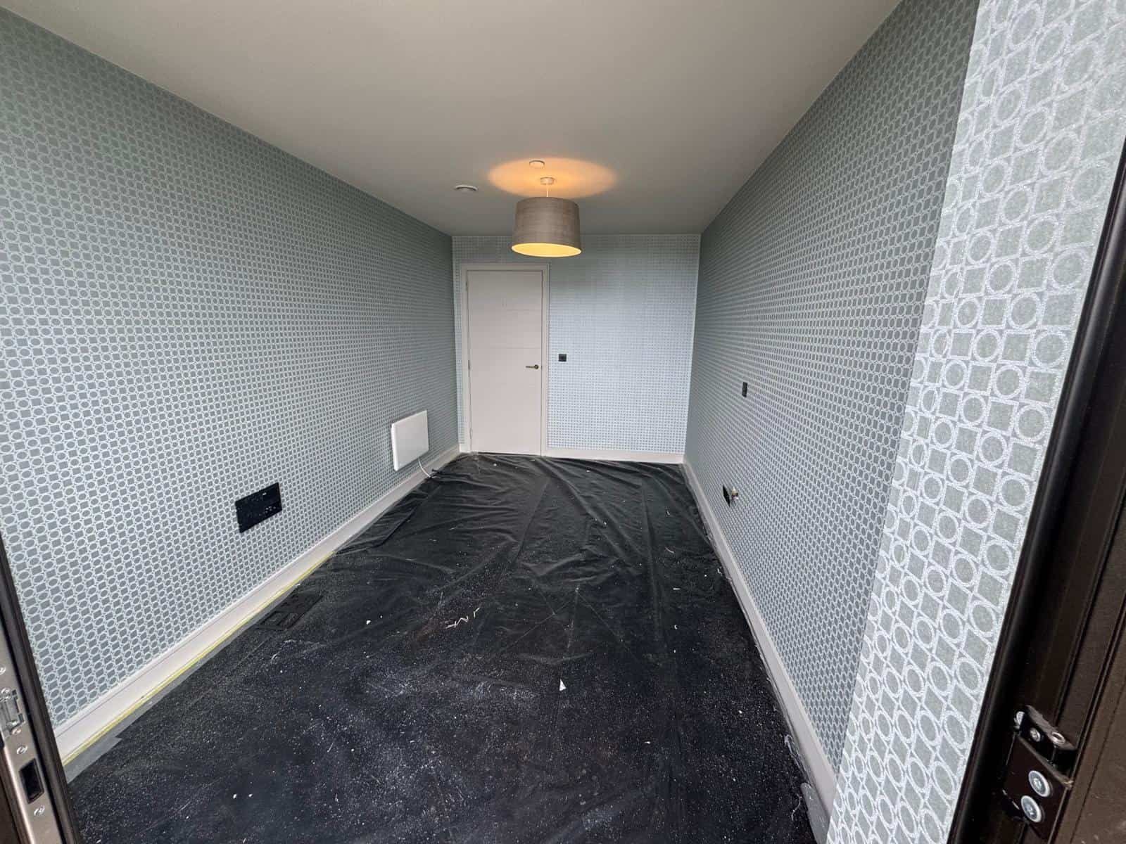 Geometric wallpaper feature wall