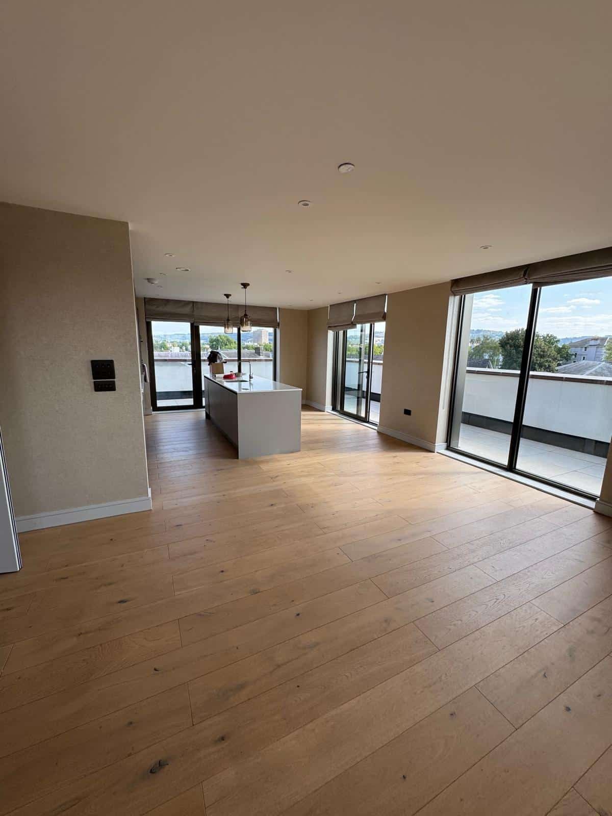 Living room with large windows