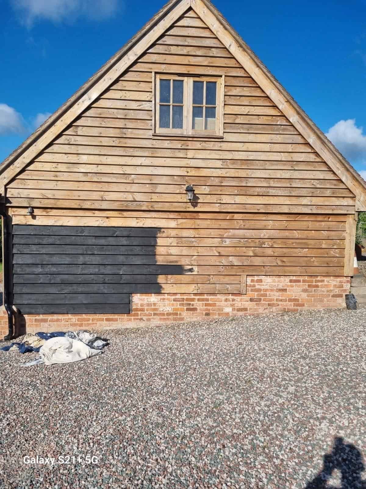 Bare timber gable before painting