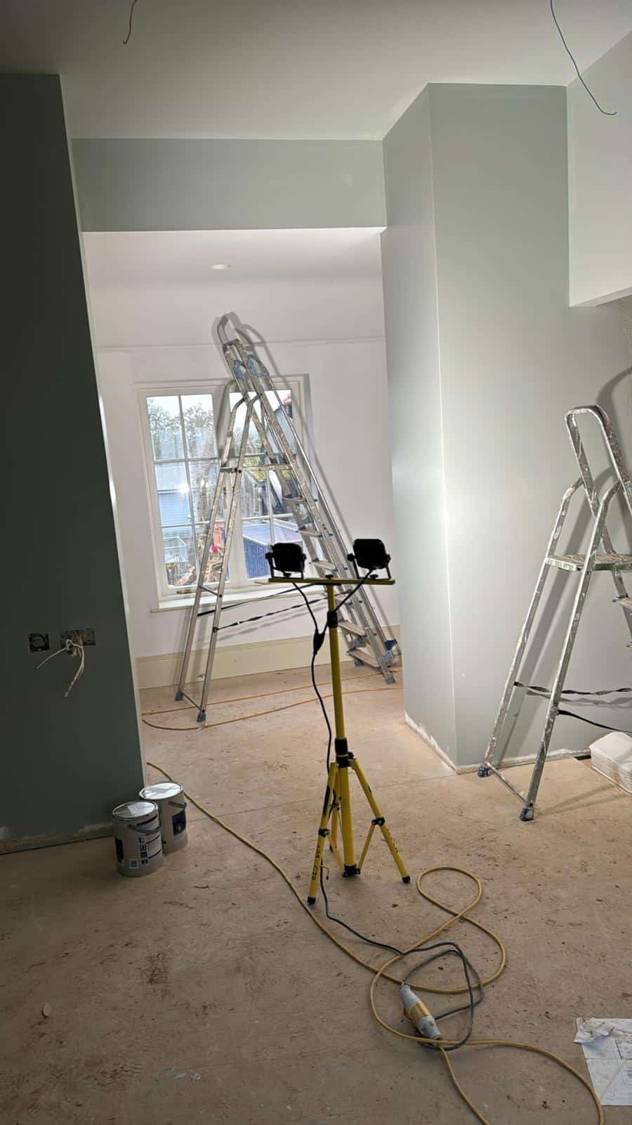 New plasterboard stud wall