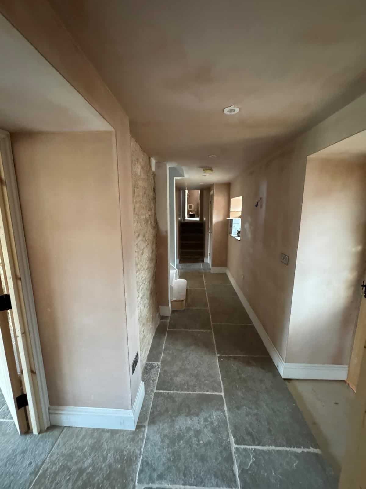 Corridor with flagstone floor