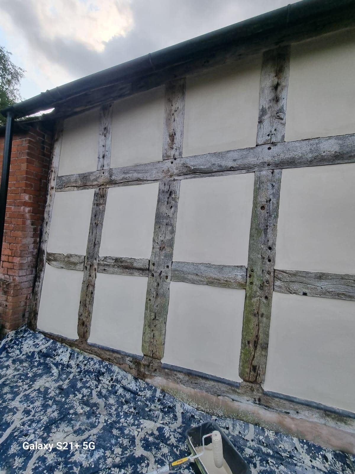 Timber-framed barn exterior - progress photo 9