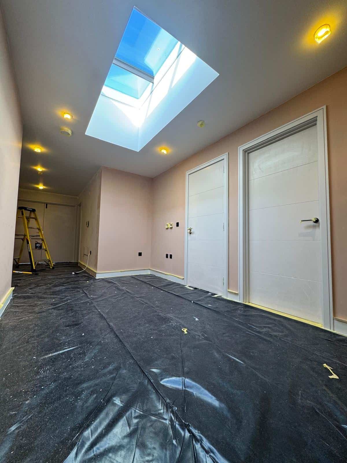 Hallway during painting