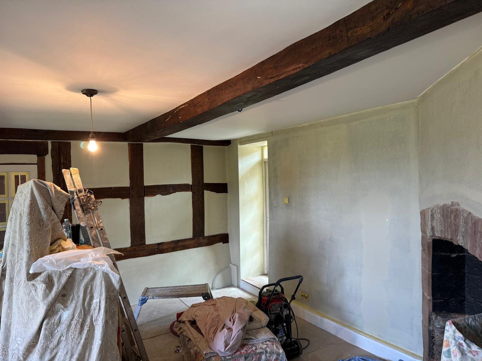Beamed cottage bedroom - progress photo 10