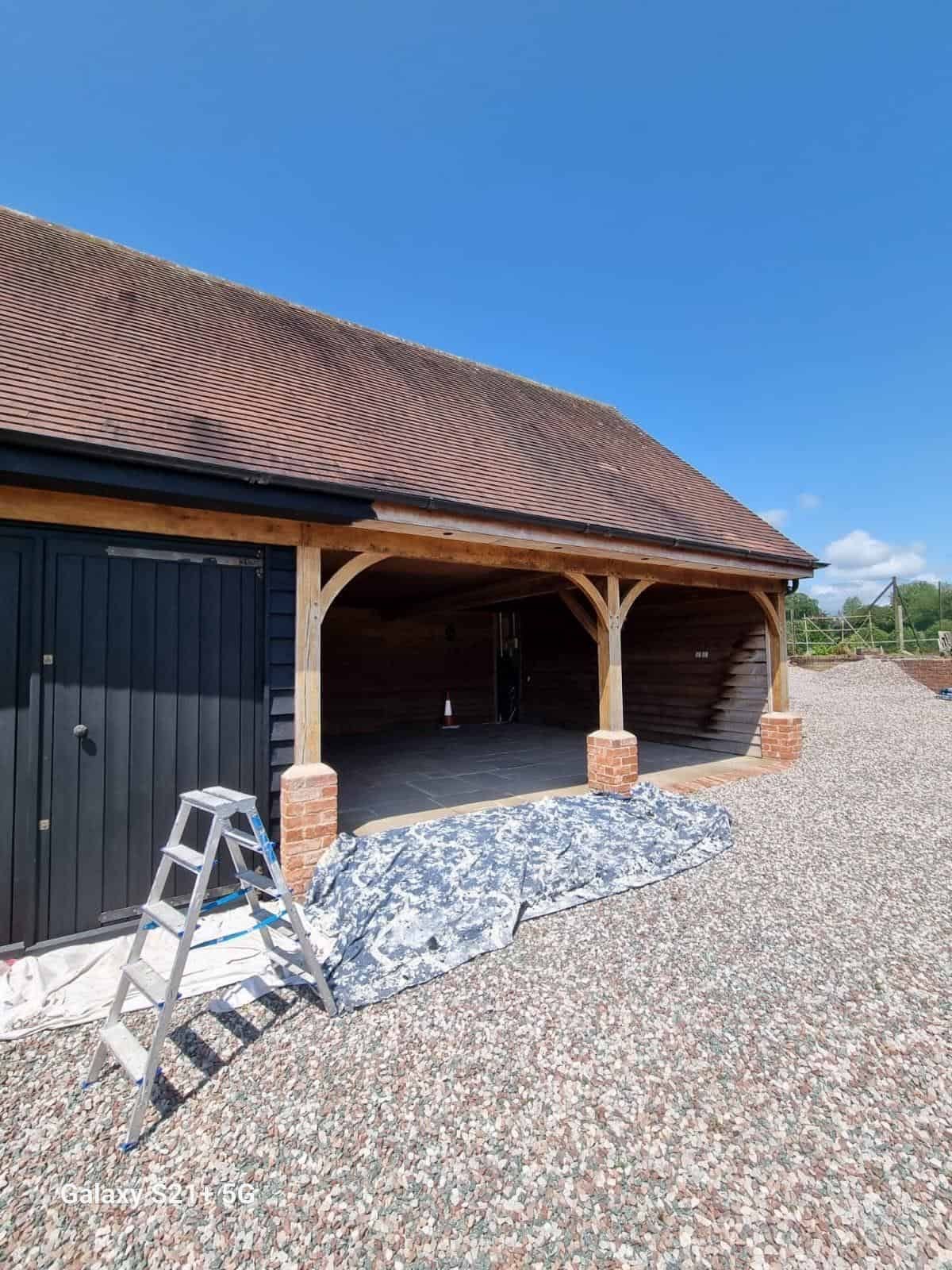 Black weatherboard barn and outbuildings - progress photo 10