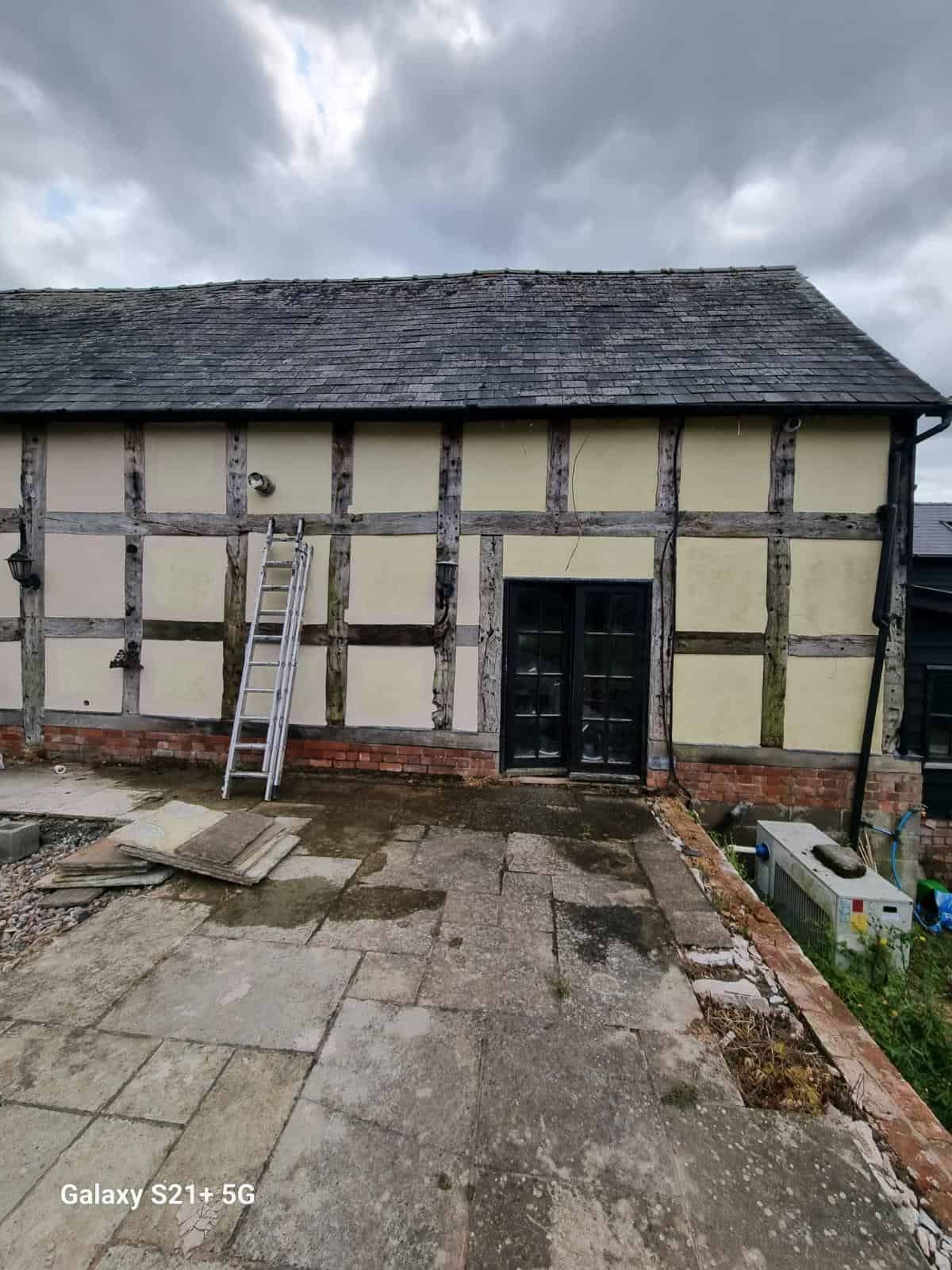 Timber-framed barn exterior - progress photo 11
