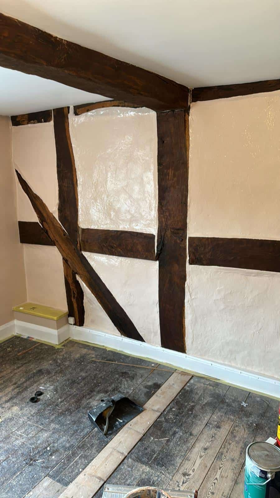 Beamed cottage bedroom - progress photo 13