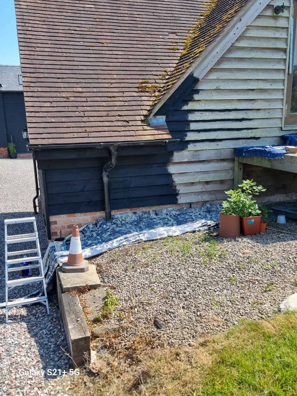 Black weatherboard barn and outbuildings - progress photo 13