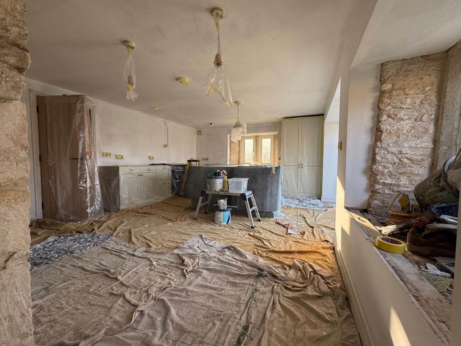 Stone barn conversion interior - progress photo 13