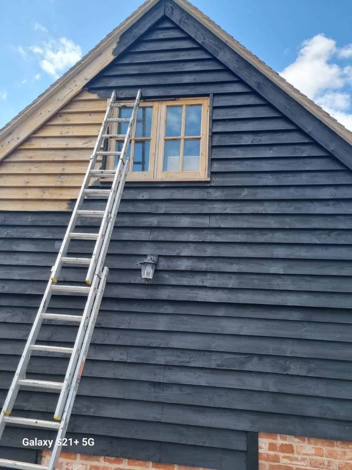 Black weatherboard barn and outbuildings - progress photo 14