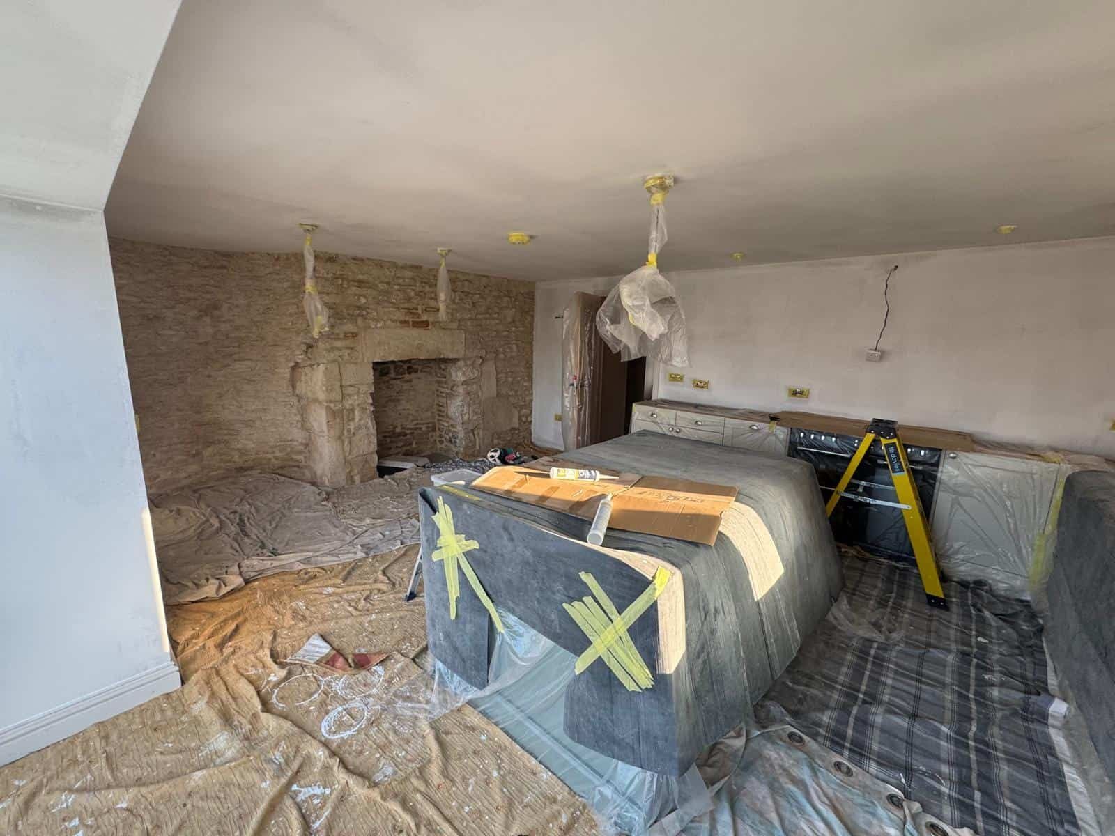 Stone barn conversion interior - progress photo 14